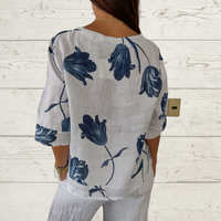 Sommer Bluse Damen V-Ausschnitt Elegant – Anna