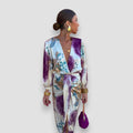 Violettes Abendkleid mit V-Ausschnitt und Stil – Amira