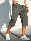 Dreiviertel Cargohose Herren Baumwolle bequem Alltag – Travano