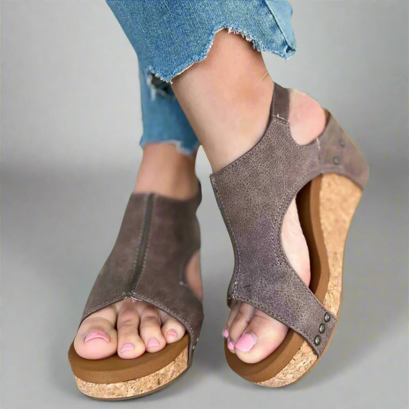 Orthopädische Damen Sandalen aus Leder für Alltag – Belviora