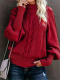 Zopfstrick Damenpullover mit bequemem Schnitt – Marcela