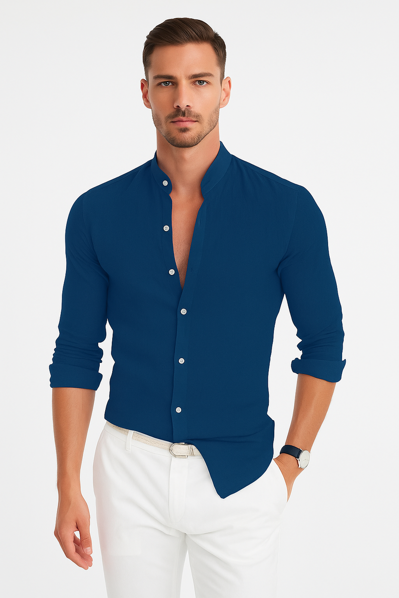 Leinenhemd Unisex Elegant Sommer Atmungsaktiv – Mike