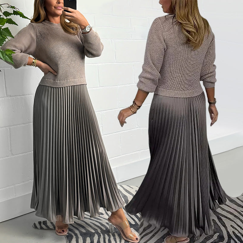 Plisseekleid Elegant Knitterfrei Bequem für Alltag – Valessia