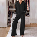 Zweiteiliges Damen Outfit mit V-Ausschnitt Pullover – Lioren