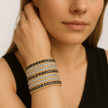 Strass Wickelarmband aus Leder für Damen – Sofia