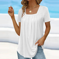 Damen Top Quadratischer Ausschnitt Elegant Frühling – Lara