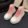 High-Top Canvas-Sneaker in Bonbonfarben – Emilia