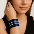 Strass Wickelarmband aus Leder für Damen – Sofia