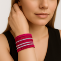 Strass Wickelarmband aus Leder für Damen – Sofia