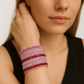 Strass Wickelarmband aus Leder für Damen – Sofia