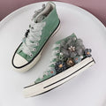 High-Top Canvas-Sneaker mit Blumenmuster für Damen – Sophia