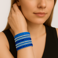 Strass Wickelarmband aus Leder für Damen – Sofia