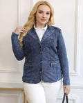 Eleganter Denim-Anzug mit Baumwoll-Details – Antie