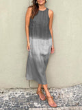 Ärmelloses Maxikleid mit Farbverlauf und Schlitz – Lilya