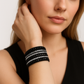 Strass Wickelarmband aus Leder für Damen – Sofia