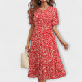 Sommerkleid Damen Blumenprint Midi für Hochzeit – Amelia