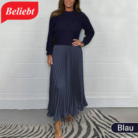 Plisseekleid Elegant Knitterfrei Bequem für Alltag – Valessia