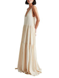 Maxi Sommerkleid Plissee Asymmetrisch Strandlook – Soraya