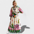 Lange Damenrobe mit weitem Schnitt und Komfort – Veluna