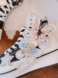 High-Top Canvas-Sneaker mit Blumenmuster – Amelie
