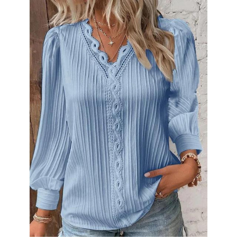 Damen Bluse Lässig Elegant Pintuck Look – Anna