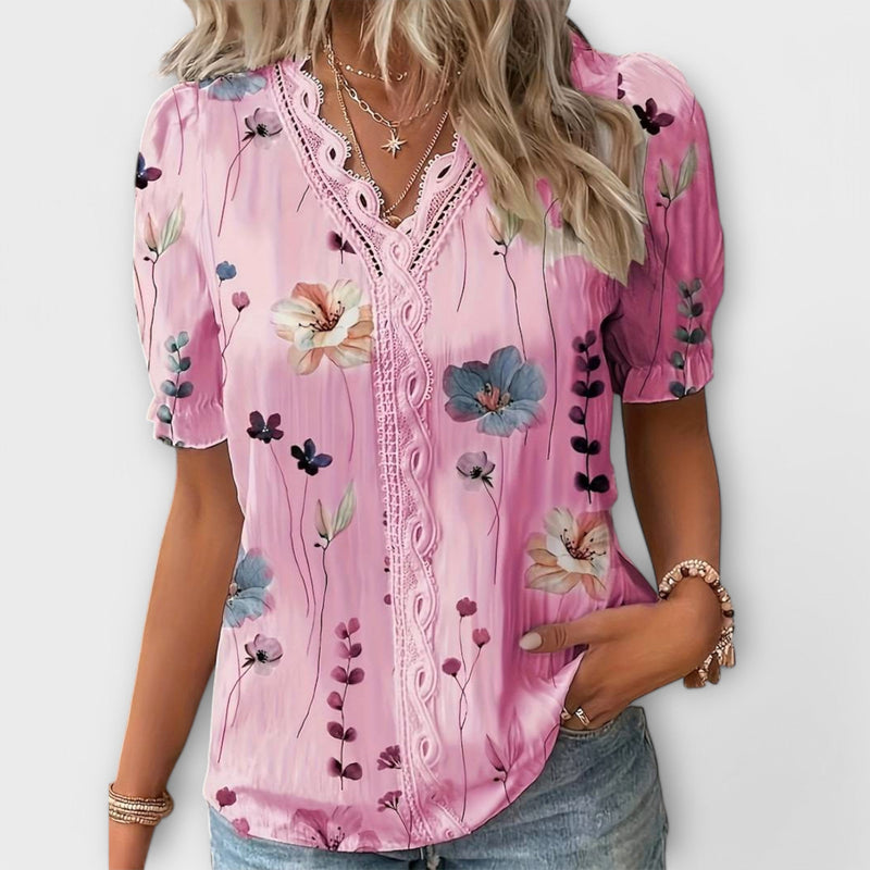 Damen Bluse V-Ausschnitt Frühling Elegant Look – Yarilina