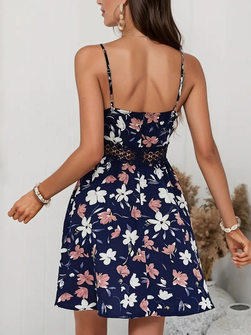 Spaghettiträger Maxikleid mit Spitze für Damen – Mia