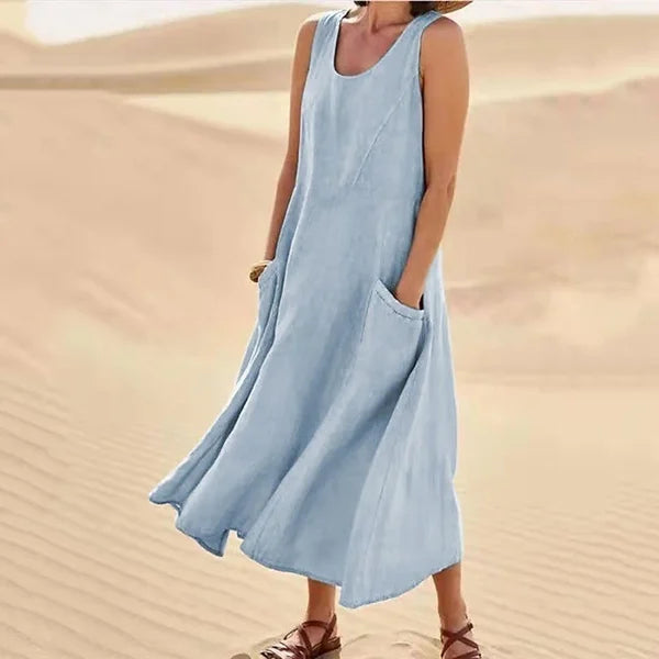 Voluminöses Kleid mit Taschen für Damen – Elisa