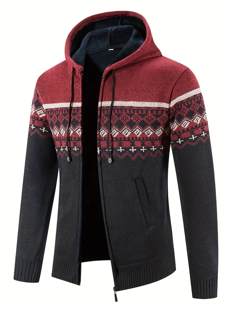 Stylischer Kapuzenpullover mit Karomuster für Herren – Joachim