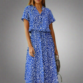 Sommerkleid Damen Luftig Blumenprint Elegant Bequem – Solenya