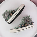 High-Top Canvas-Sneaker mit Blumenmuster für Damen – Sophia