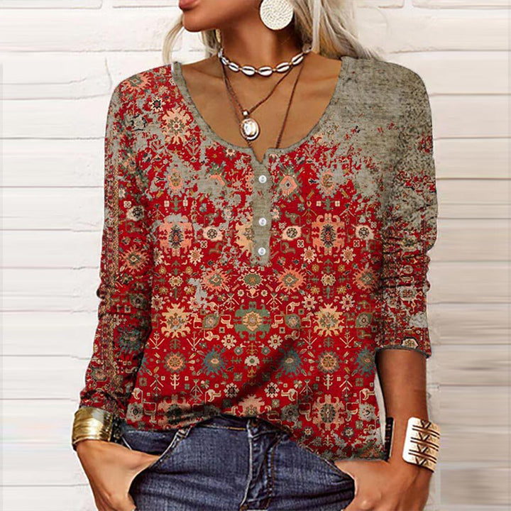 Damen Vintage Bluse Elegant Sommer Leicht – Eléna