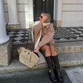 Damen Übergangsjacke mit Kragen und Taschen – Selvona