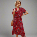 Sommerkleid Damen Luftig Blumenprint Elegant Bequem – Solenya
