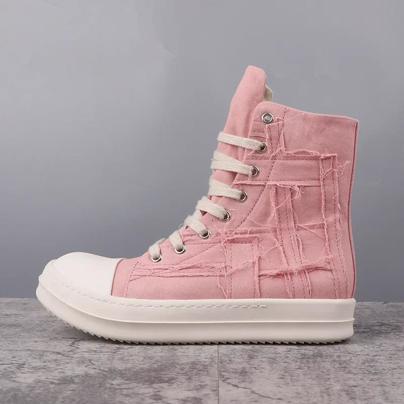 Vintage Canvas-Sneaker Stiefeletten für Damen – Emilia