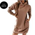 Damen Hoodie Kleid Warm Praktisch Alltag Look – Lina