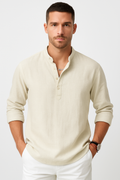 Leinenhemd Herren Slim Fit Atmungsaktiv Elegant Sommerhemd – Lasse
