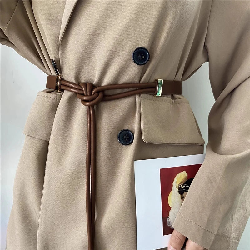 Taillengürtel mit Knoten aus PU-Leder für Damen – Lina