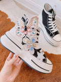High-Top Canvas-Sneaker mit Blumenmuster – Amelie