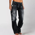 Bequeme Damenjeans mit weitem Bein und Stretch – Alvina