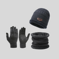 Winter Set Damen Mütze Schal Handschuhe aus Wolle – Alvara