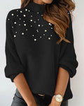 Eleganter Damen Rollkragenpullover mit Perlendetails – Selvara