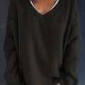 Übergröße V-Ausschnitt Pullover für Herbst und Winter - Lena