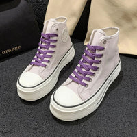 High-Top Canvas-Sneaker in Bonbonfarben – Emilia