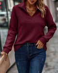 Damen V-Ausschnitt Pullover elegant bequem – Liane