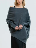 Oversized Damenpullover mit asymmetrischem Kragen – Sophia