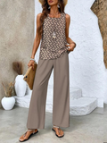 Zweiteiler Damen Set mit Pflanzenmuster Sommer – Elorina