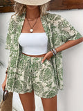 Florales Schnürtop Damen Cardigan-Stil elegant bequem – Fiorenya