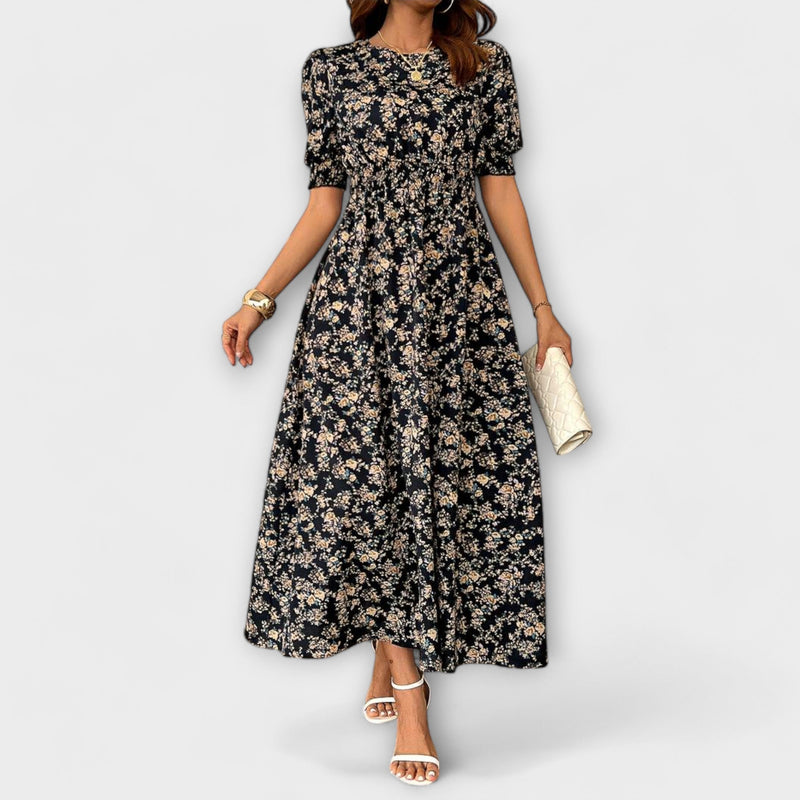Sommerkleid Damen Blumenprint Midi für Hochzeit – Amelia