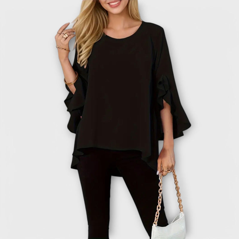 Damen Bluse Rundhals Frühling Leicht Elegant – Elverra